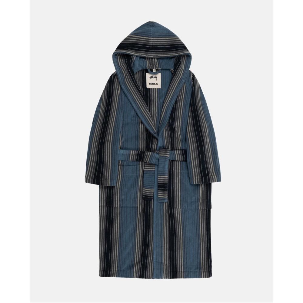 스투시 테클라 테리 후디드 배스로브 멀티 스트라이프 가운 : 더빌런