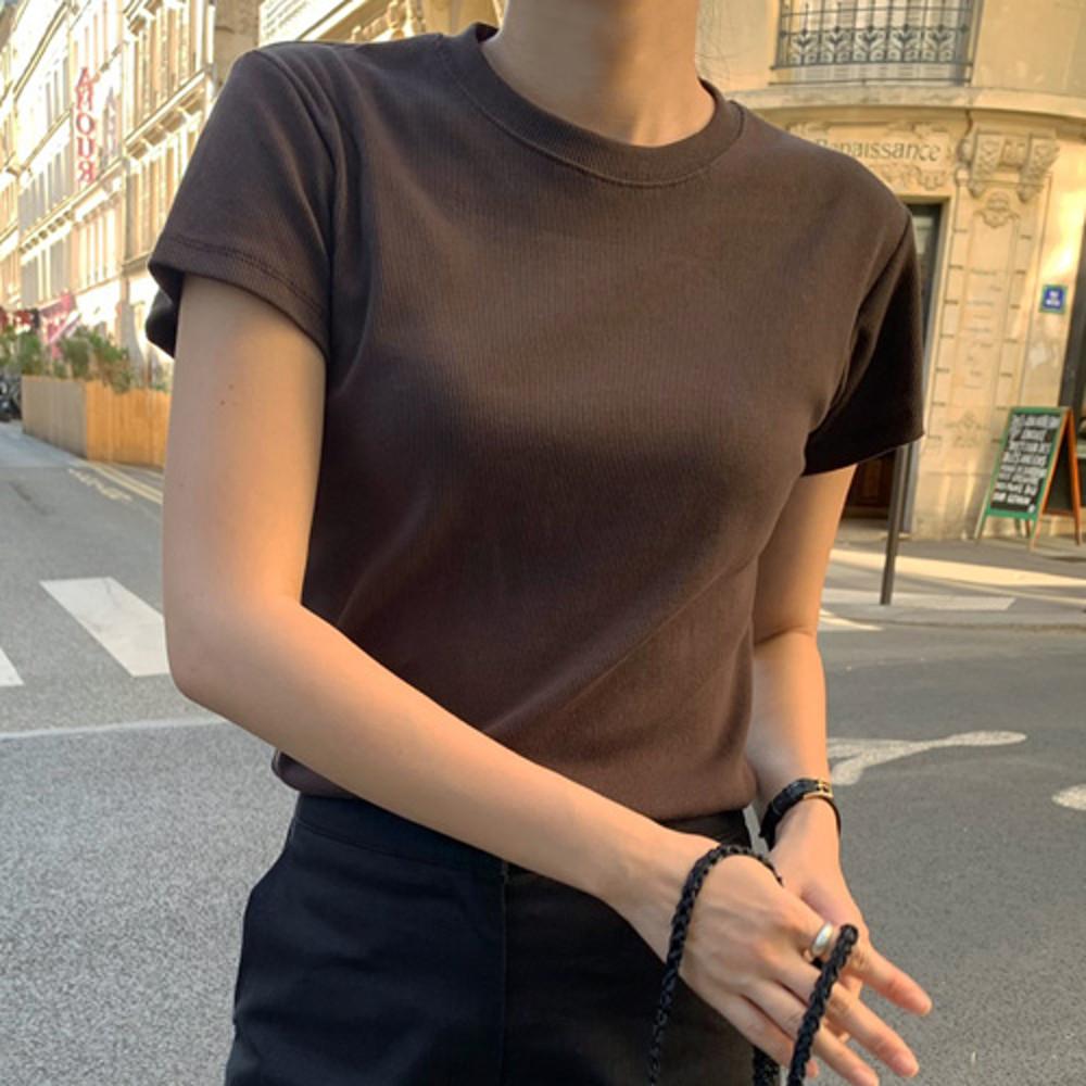 (그레이,블랙,아이당일)메이세븐 탄탄소재 베너 가을반팔티 4color