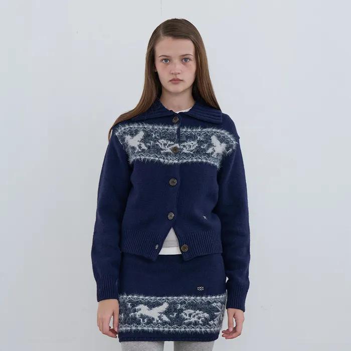 [4차] Nordic Knit Cardigan Navy