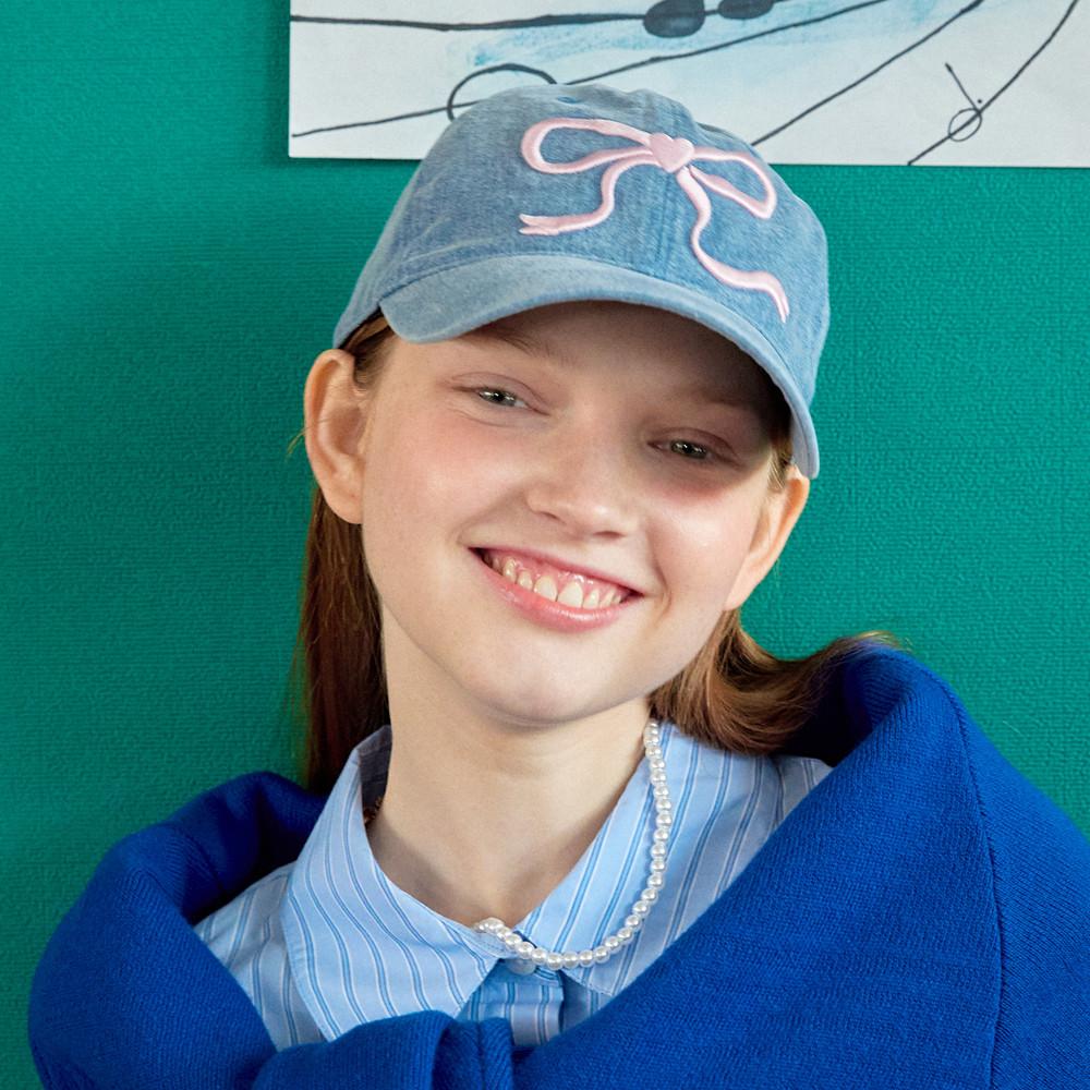 HEART RIBBON BALL CAP BLUE