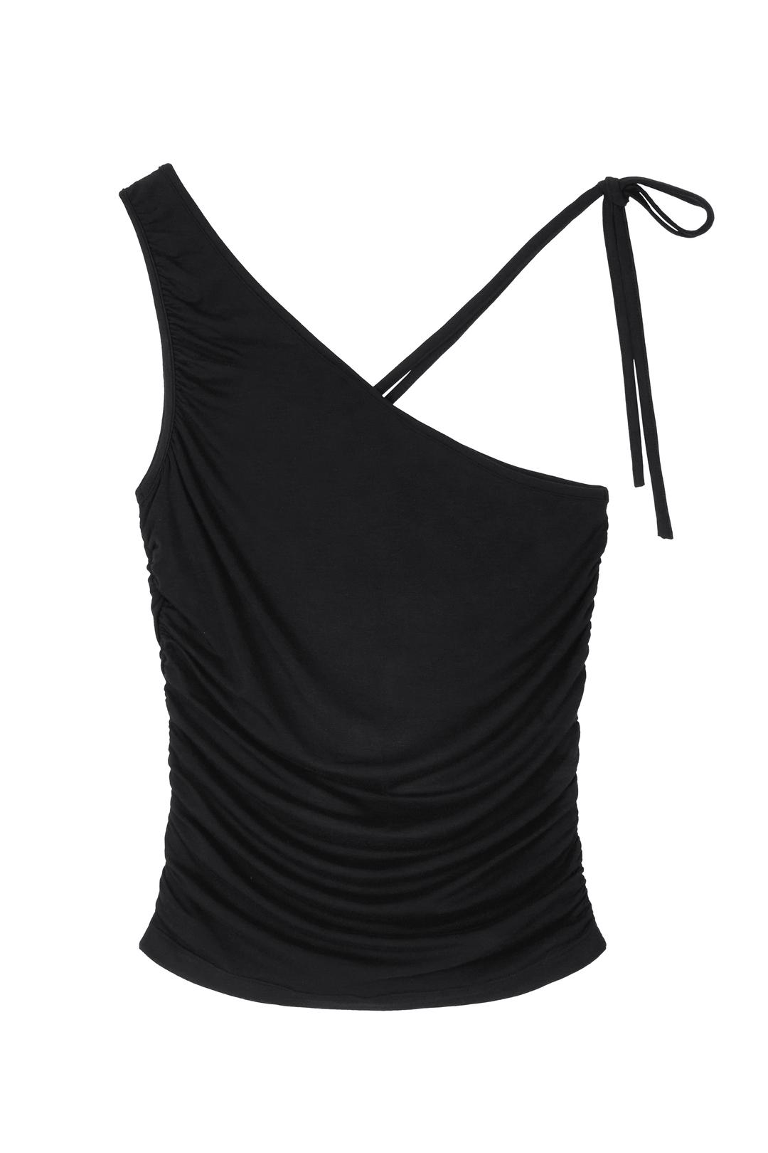 RAYON SHIRRED TOP (BK)