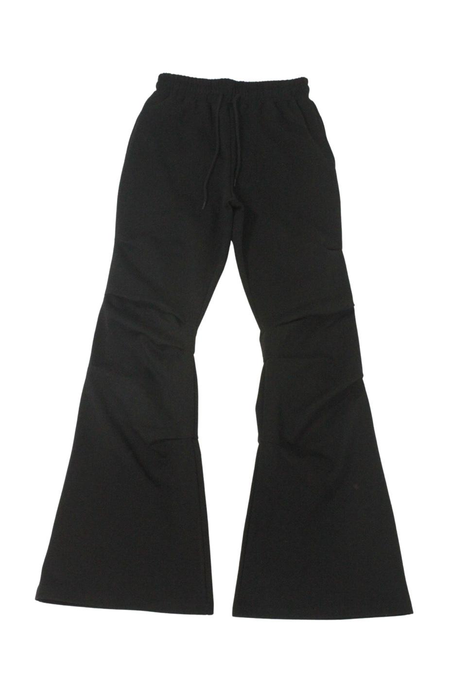 하루[春] - Pintuck boots cut training pants (Black/Gray)