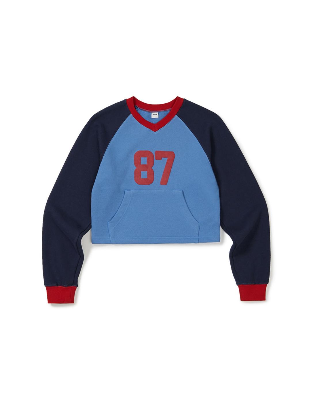 [Mmlg W] 87 CROP SWEAT (DUST BLUE / AUTHENTIC NAVY)