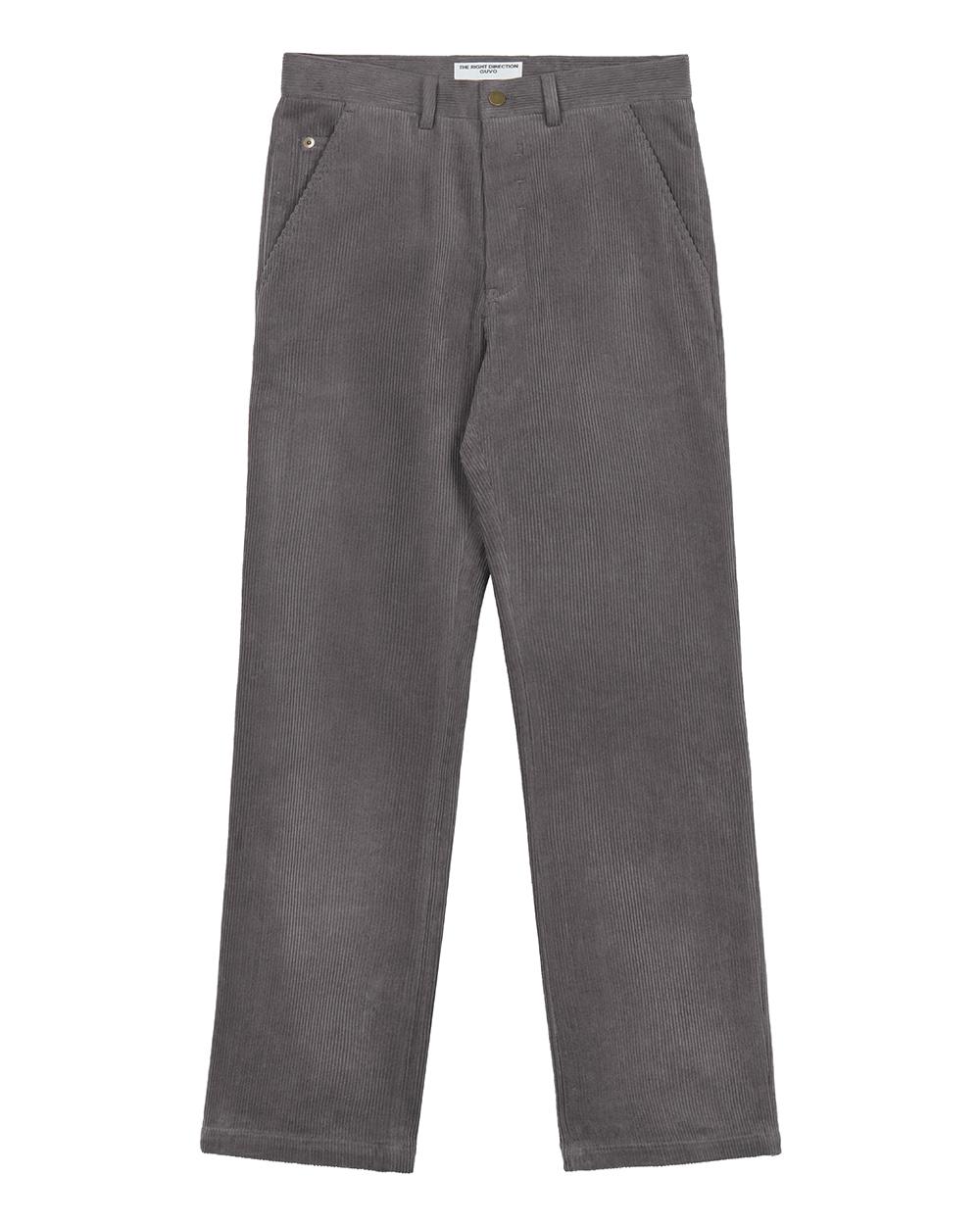 Corduroy straight pants, Grey