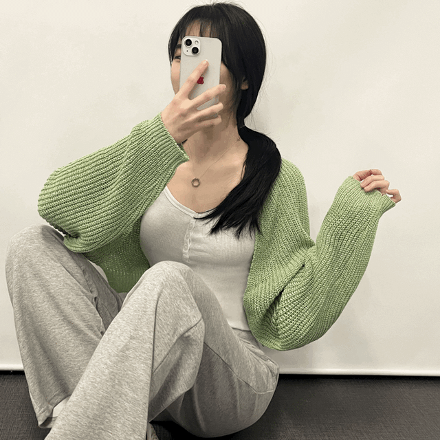 [당일출고/에어컨 찬바람 걱정NO!] 루나 부클 하찌 볼레로 니트