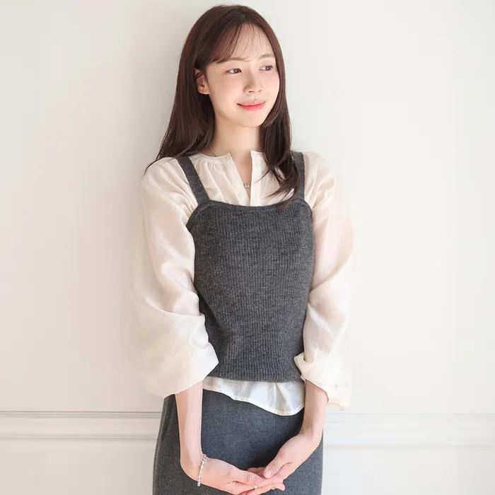 [9차 리오더] Half Open Balloon Blouse[LMBEAU23SH307]-Vanilla