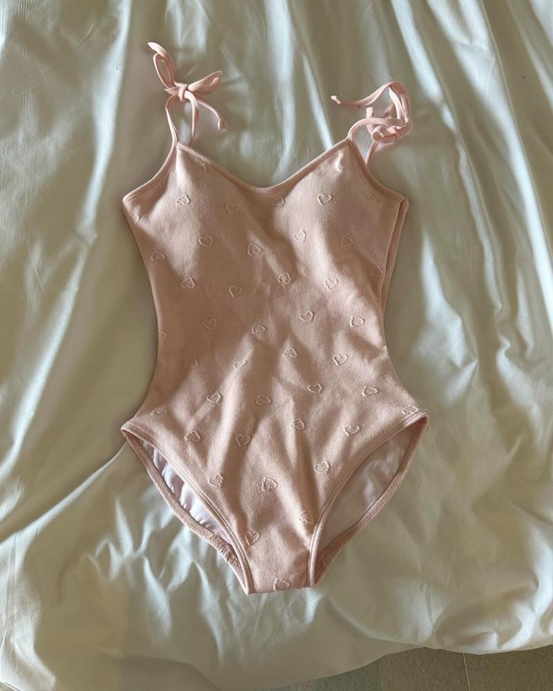 베일런 자수 끈 모노키니 수영복