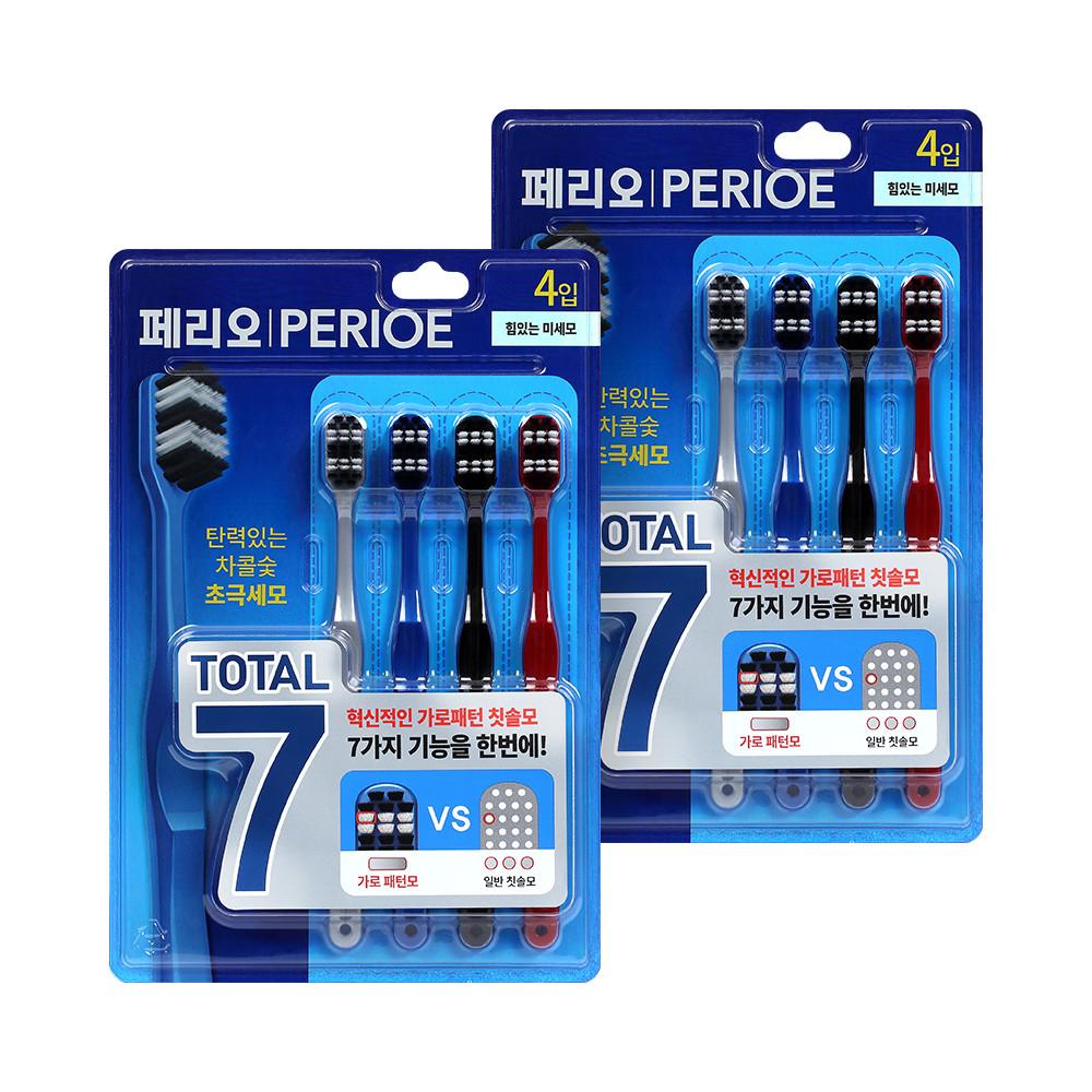 페리오 토탈7 힘있는 미세모 칫솔 4입 2개