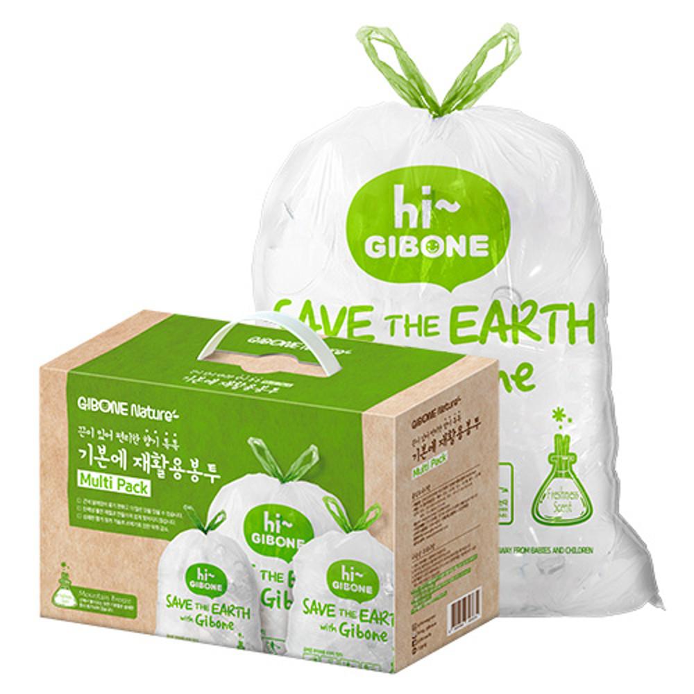 기본에 네이처 끈이 있어 편리한 재활용봉투 30L+50L+80L 멀티팩(총 125매) : 기본에