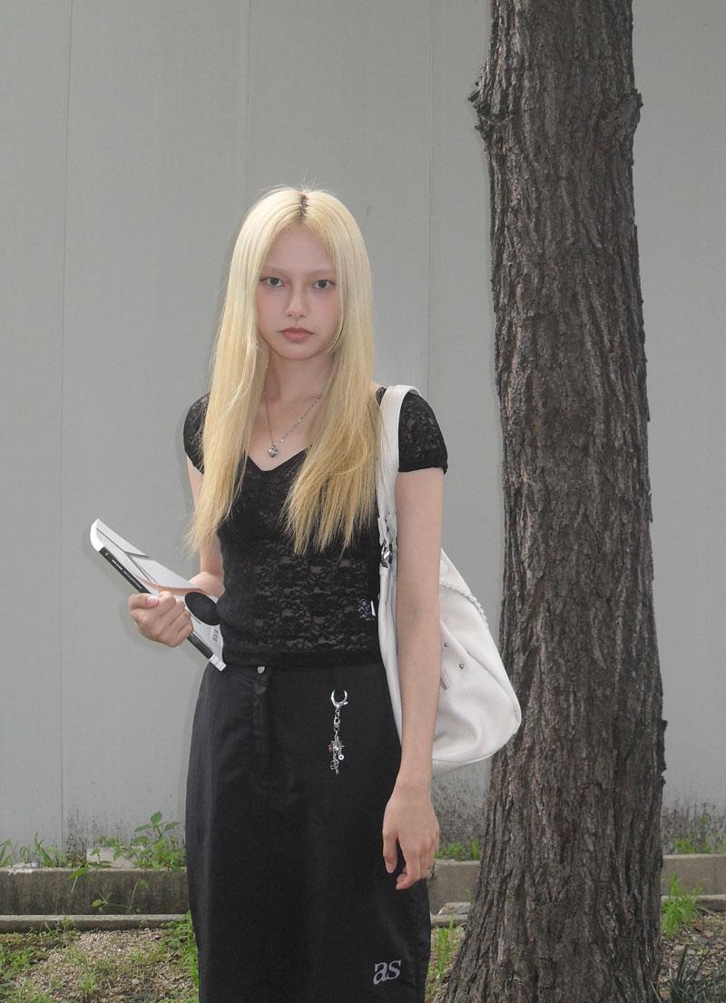 FLOWER LACE PETIT TOP / BLACK