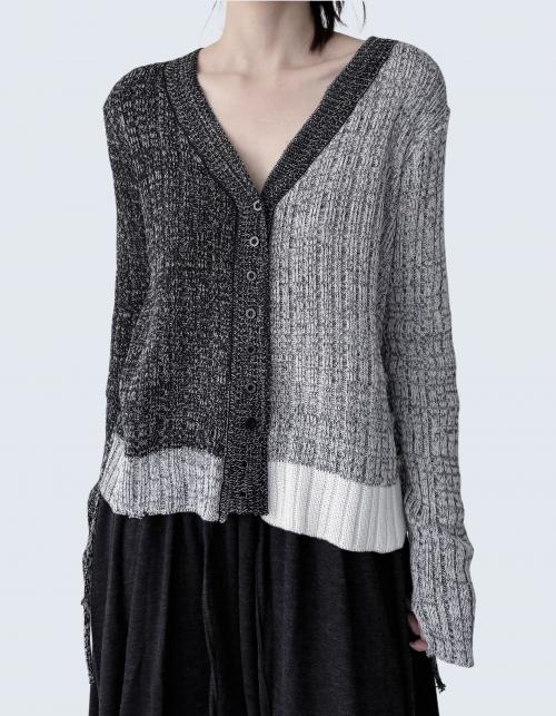 multicolor V-neck knitwear