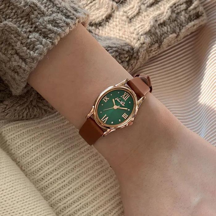 [11차 리오더]Gem-Rosegold/Emerald (Brown leather)