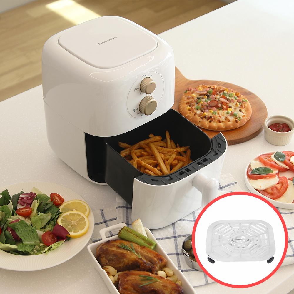 라쿠진 3L 소형 저소음 에어프라이어 LCZ0101 시리즈 올스텐 받침대 구성