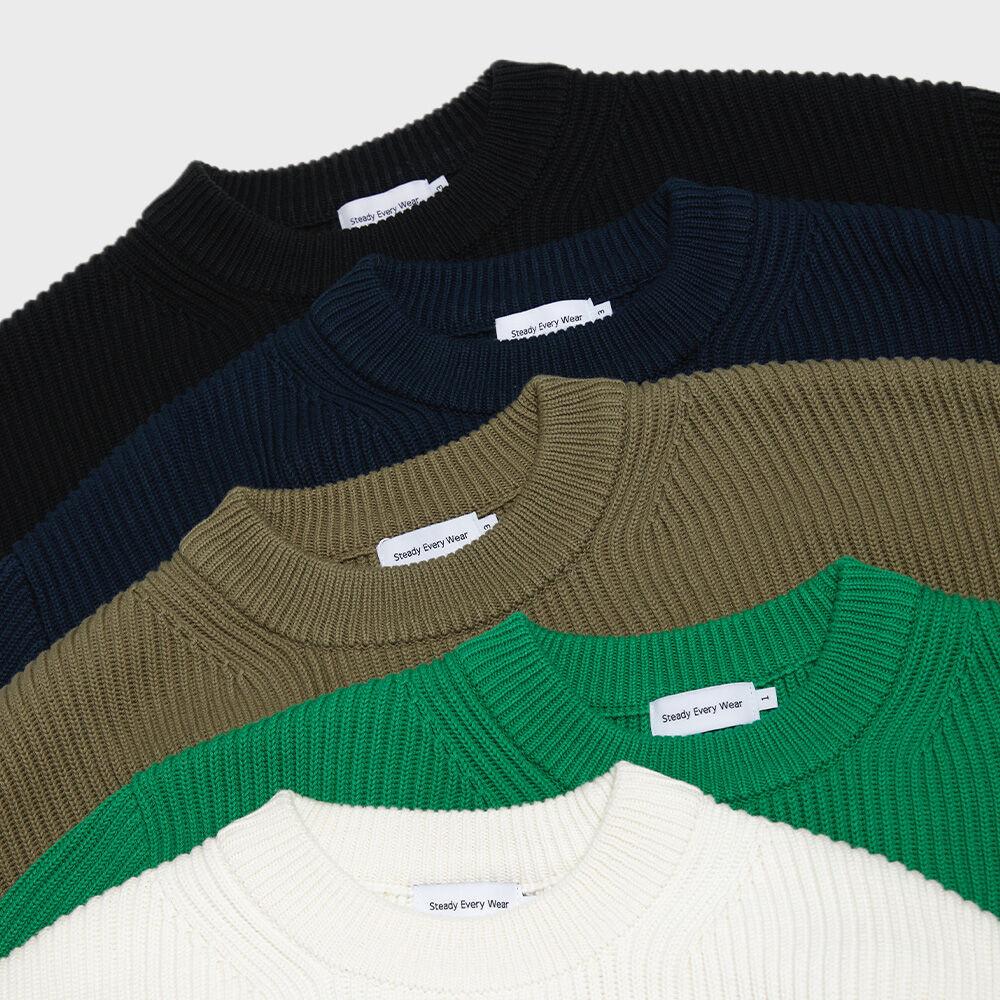 [1/14 예약배송] Crew Neck Cotton Rib Knit (5color)