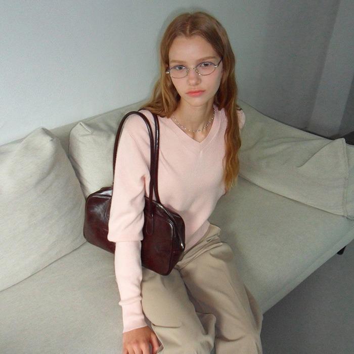 [1/9 예약배송] [우먼] 베이직 브이넥 골지 니트 8 COLOR COWKT001