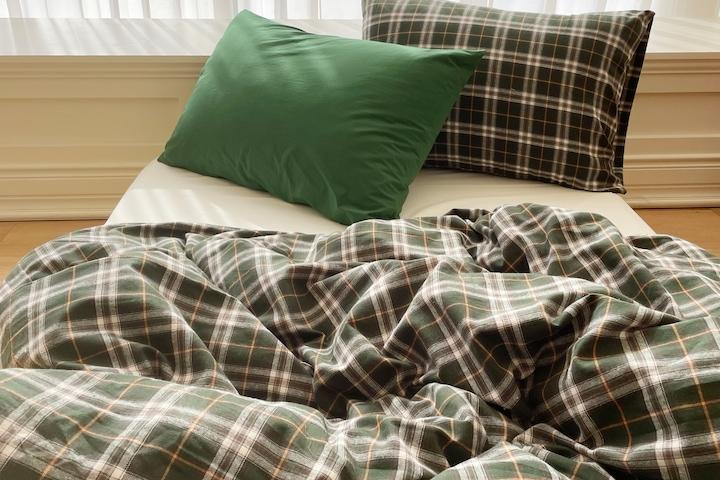 코지 플라넬 체크 이불커버 (SS/Q/K) 3colors