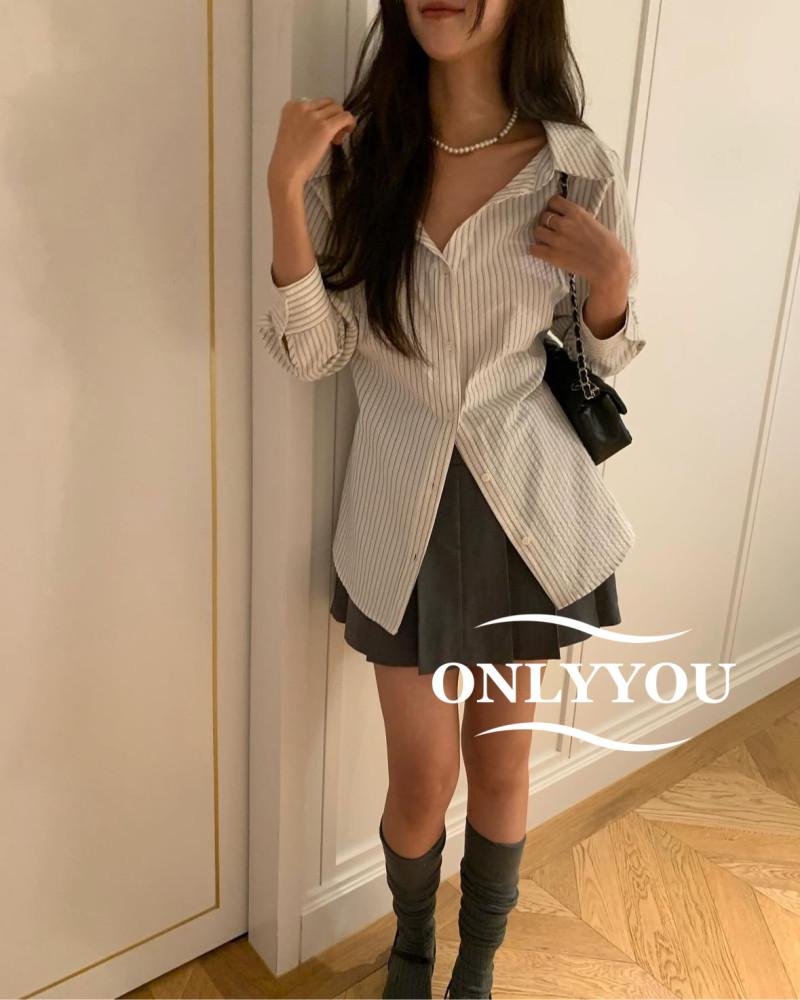 포스터 보브라인셔츠 남방 스트라이프 기본남방 하객룩 가을