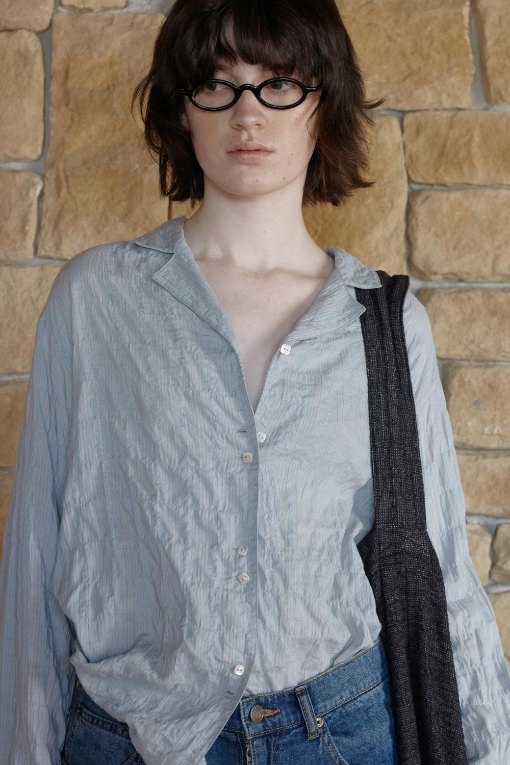 Via Martha stripe shirt (Blue stripe)