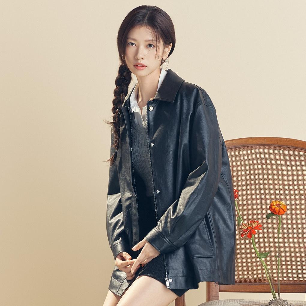 [정소민 착용] 미디 레더 자켓(2colors)_RMJKE49R24