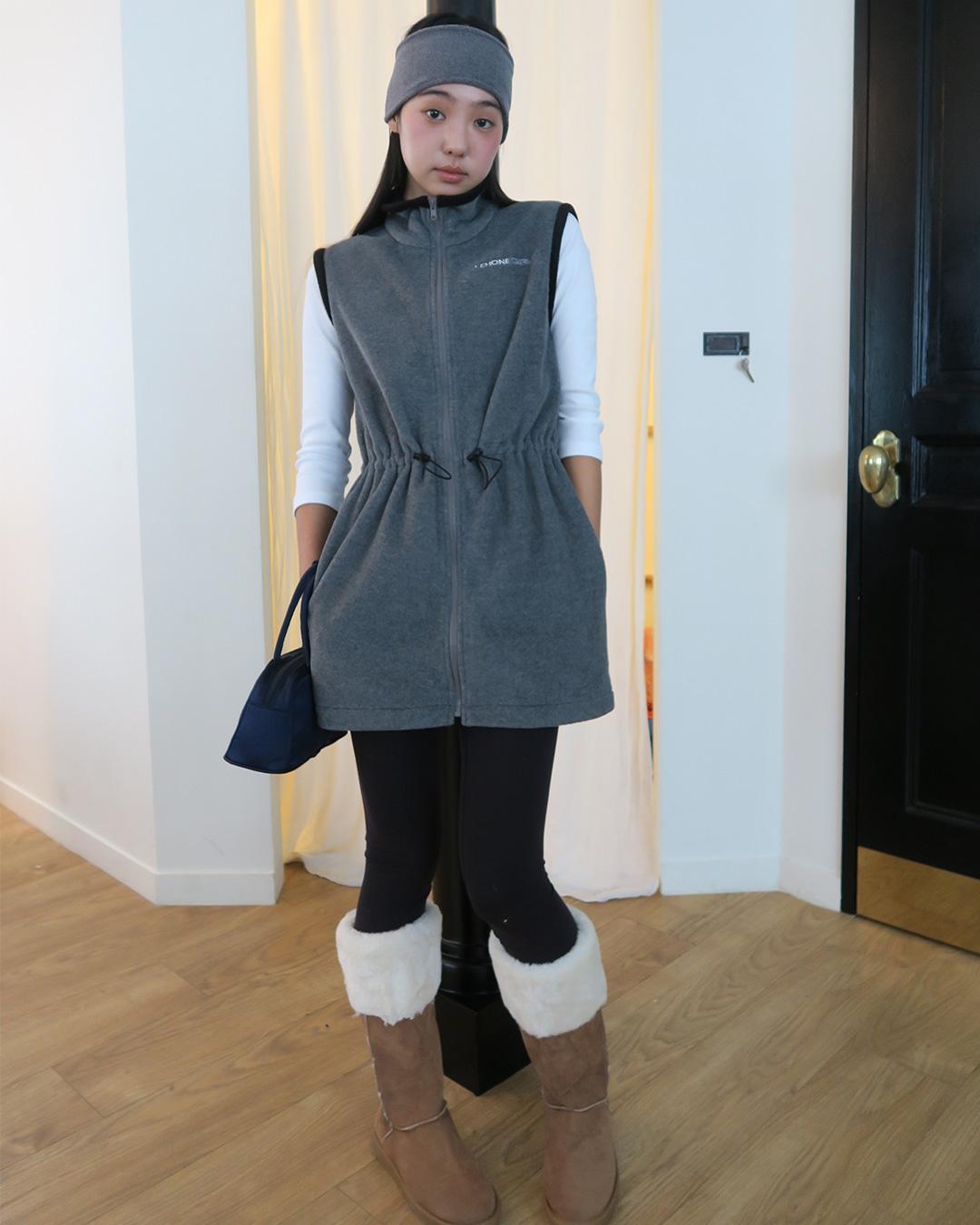 Warm Puff Mini Vest - Gray