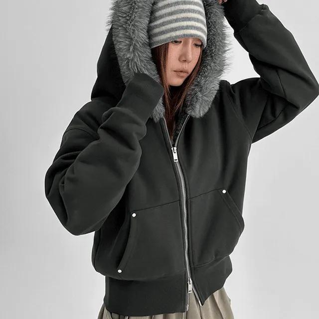 [MADE] 엑시브 퍼 후드집업 *