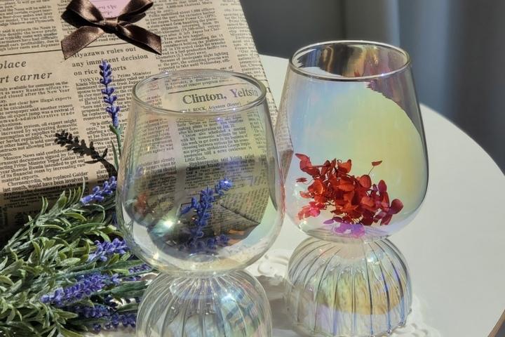 (선물포장)(2p Set) 프릴드레스 오로라 글램와인잔 선물세트 590ml