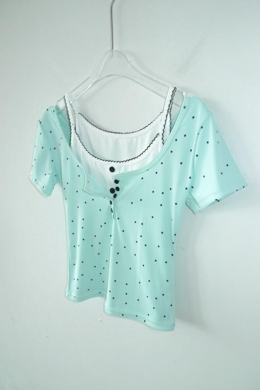 mint dot layer tee