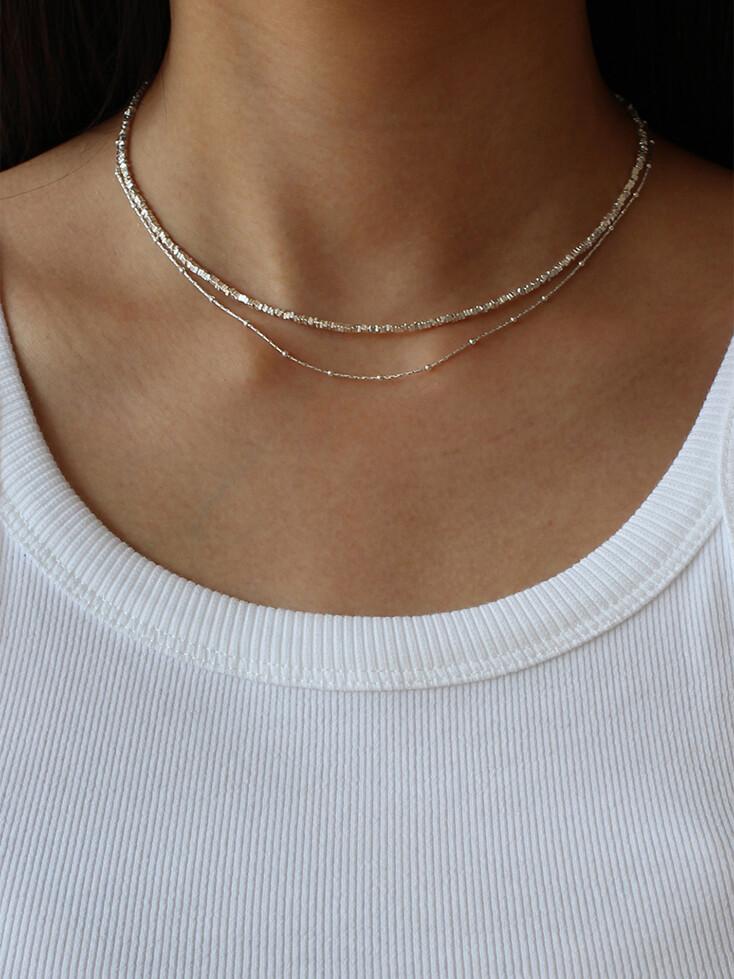 [SILVER 925] LINE DOT NECKLACE (SILVER)