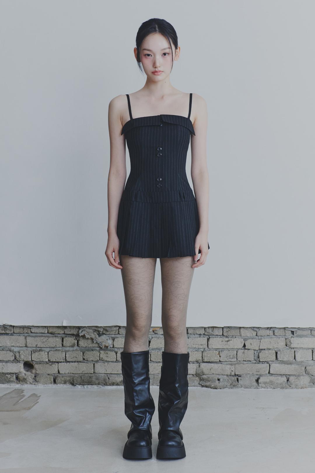 HEART TOP DRESS black