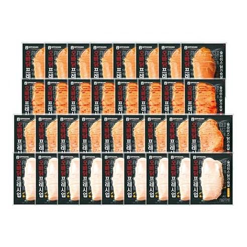 오빠닭 프레시업 닭가슴살 슬라이스 4종 혼합구성, 100g, 34개