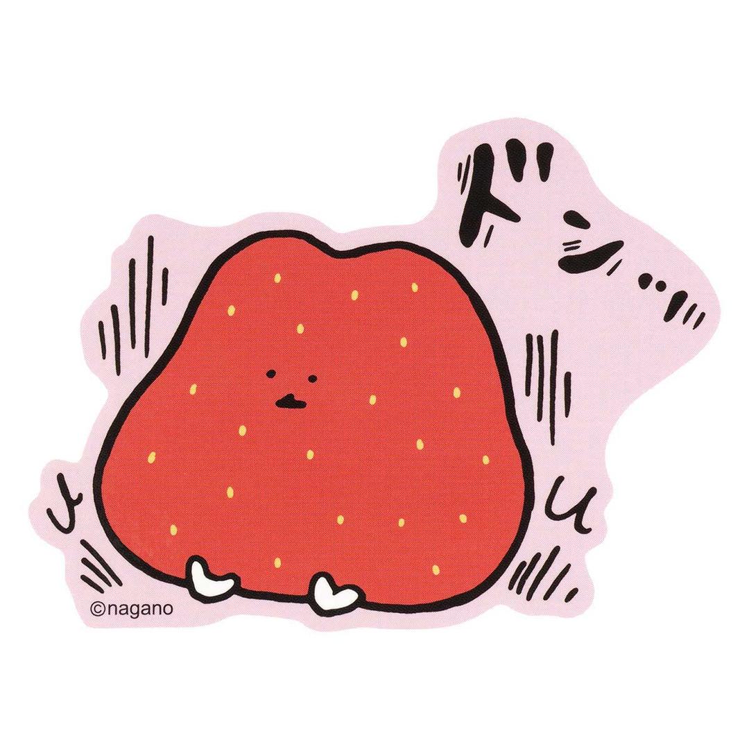 ナガノキャラクターズ スマホに貼れるサイズのステッカー（いちご ドンッ）