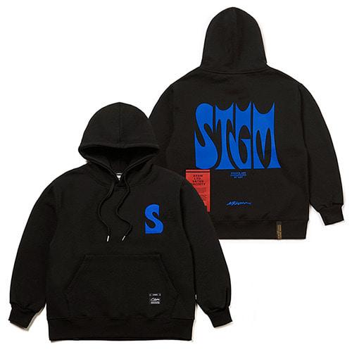 22 LETTER HORN HEAVY SWEAT HOODIE BLACK
