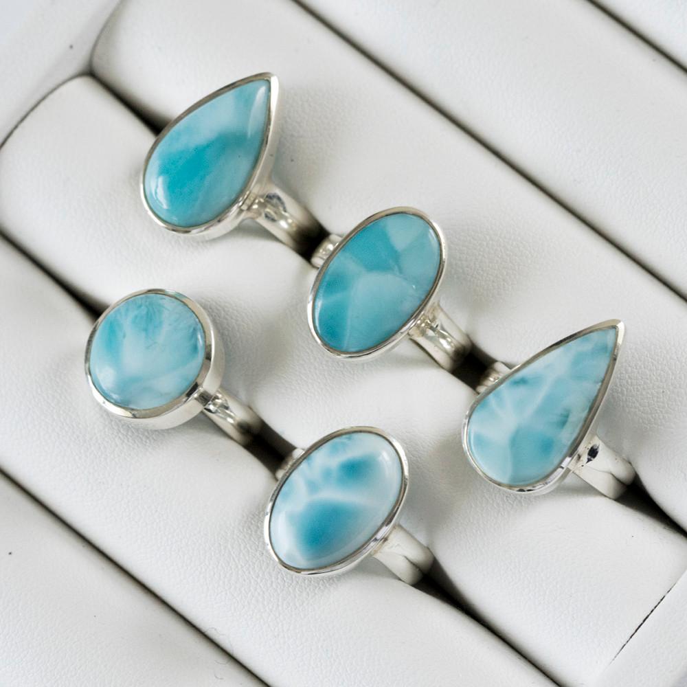 사프란볼루 라리마 돌고래석 원석 반지 925실버 해외 수입 천연석