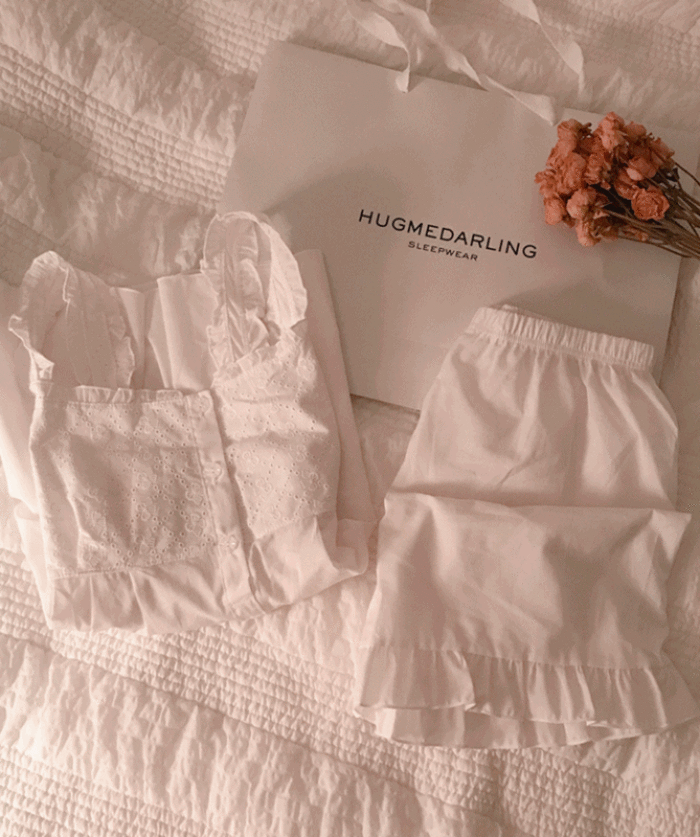 [여성] 프릴린 투피스 잠옷