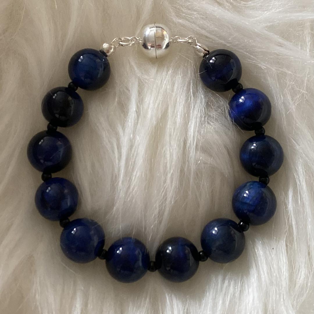 Deepblue Tiger Eye Stone Bracelet (12mm)