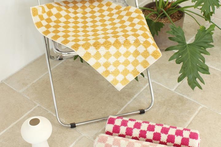 프리미엄 플라워 체크 발매트 5color