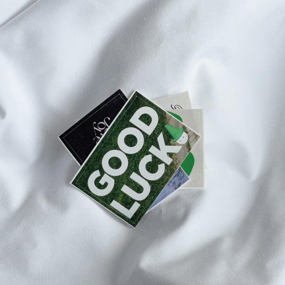 이뮤지노 행운 네잎 클로버 사각 스티커팩