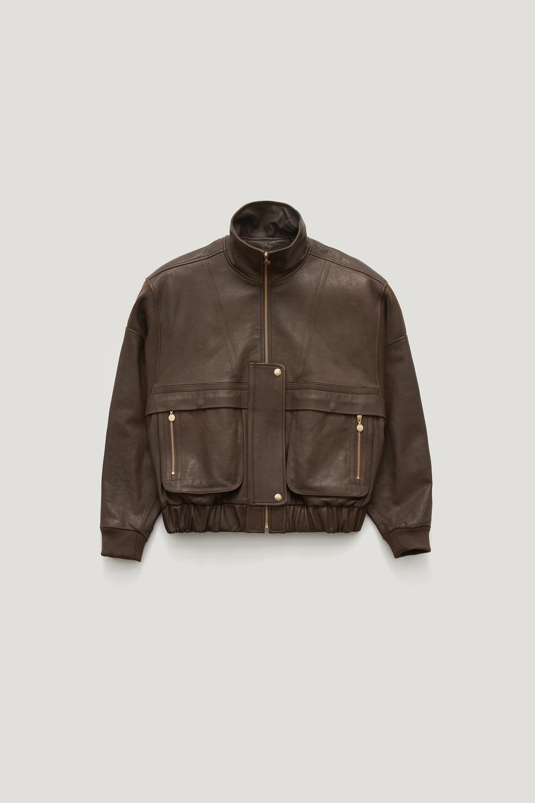 COMTE RIB HEM LEATHER JUMPER  by ONLY FRANK s.r.l_BROWN / ₩768,000