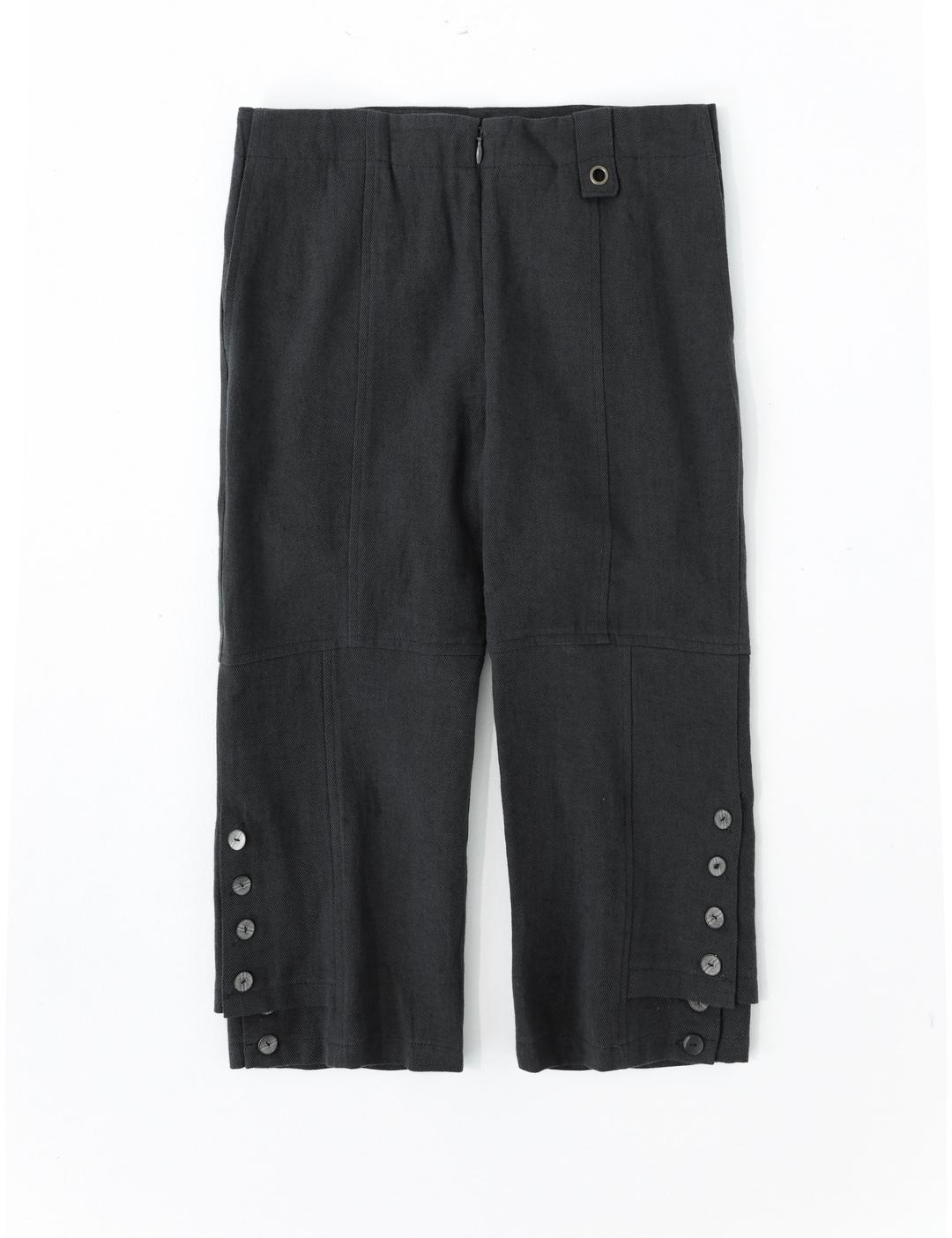 Double layered cropped pants (charcoal)