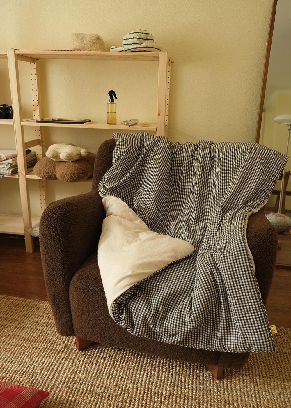 Cotton check down comforter - 겨울에도 유용한 솜 담요