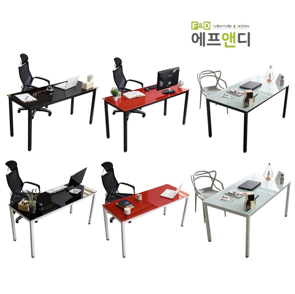 FTS-04 슬림데스크 강화유리 심플책상 사무실가구 사무용 오피스 인테리어 컴퓨터 책상