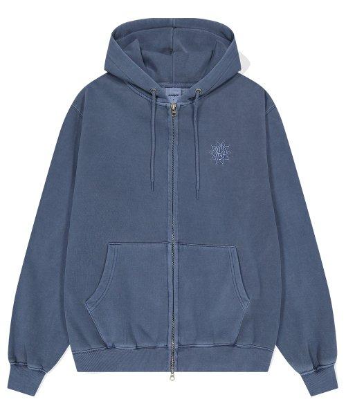 SUN LOGO PIGMENT ZIP UP HOODIE NAVY(MG2DFMM430A)