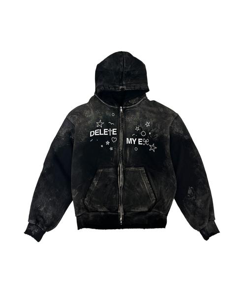 DELETED MY EX ZIP HOODIE [BLACK]