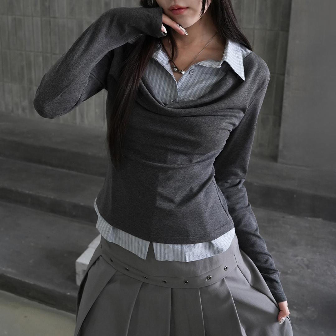 유셀 레이어드 셔츠 티셔츠