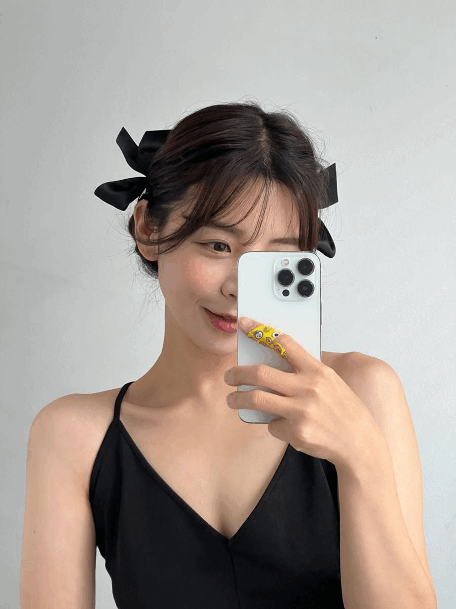 *국내제작/핸드메이드* 2개 1쌍 엘프 새틴 리본 헤어 집게핀 앞머리핀