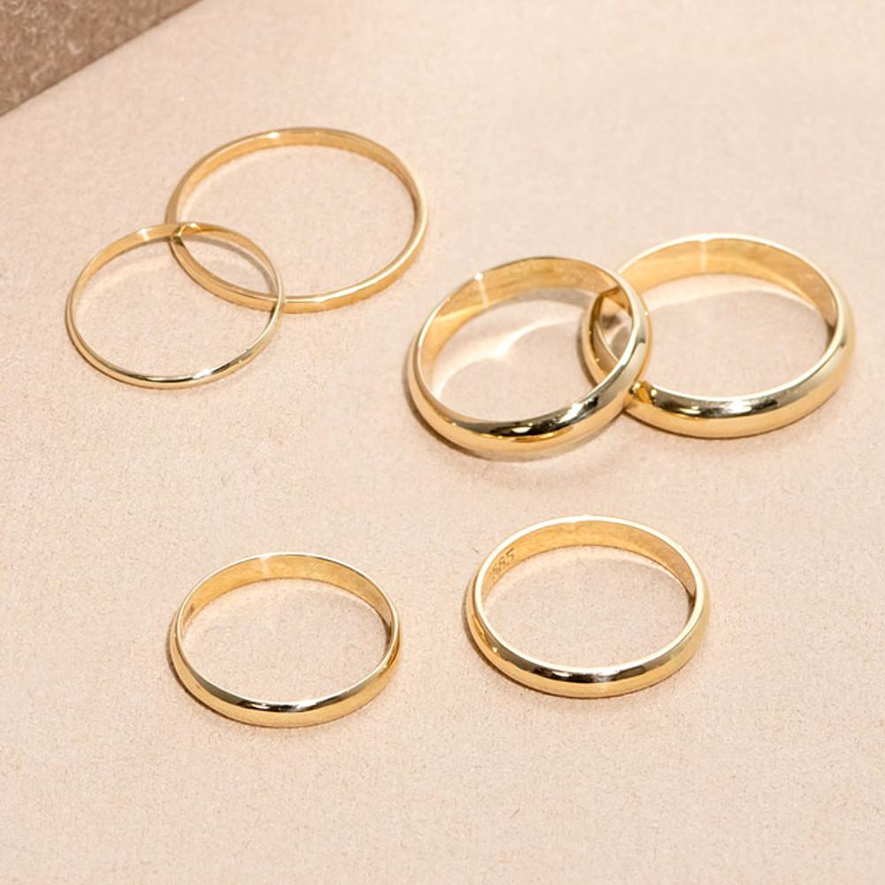 모모리 14k 18k 레이어드 실반지 - 기본 민자 우정링 각인 금