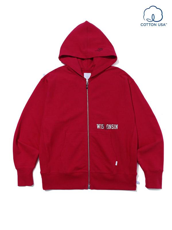 U.S COTTON CITY ZIP UP HOODIE RED