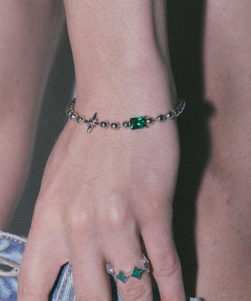 i need. Bracelet-01 Green Stone Flower Ball Chains