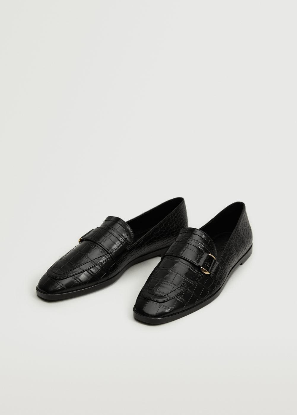 버클 크로코 모카신