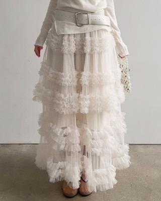 bouquet chiffon sha skirt (2color)